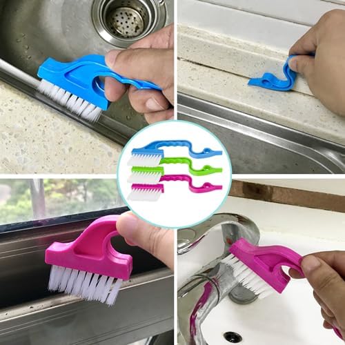 Gap Cleaning Brush Tool,7pcs Hand-held Groove Gap Cleaning Tools,Bathroom Kitchen Edge Corner Grout Cleaning Brushes, Sliding Door or Window Brush. - Image 4