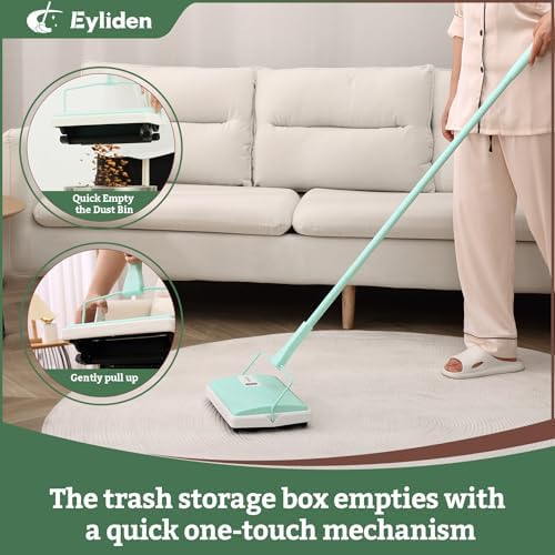 Eyliden X-Large Carpet Sweeper - Quiet Manual Sweeper for Carpets & Rugs - Image 2