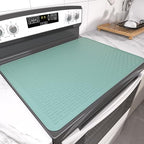 Stove Top Cover for Electric Stove- Range Covers for Electric Stove,Silicone XXL Dish Drying Mat, Glass Cooktop Covers, Flat RV Range top Mats (Aqua, 30"x21") by Anenva