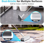 Floor Scrub Brush with Long Handle, Heavy-Duty Stiff Bristles, V-Shape Floor Scrubber Brush for Tile, Concrete & Grout Lines, Stand-Up Cleaning for Garage, Bathroom, Deck & Patio - Image 3