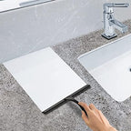 All-Purpose Stainless Steel Shower Squeegee for Shower Doors with 2 Adhesive Hooks, Bathroom Cleaner Tool Household Window Mirror Squeegee for Home Cleaning, Glass Door, Tile Wall, Car, 14 Inch Black - Image 5