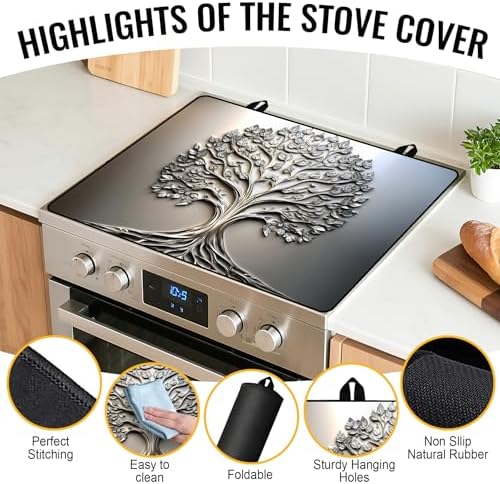 NYZE Tree of Life Silicone Stove Top Cover 28 x 20 Inch Decorative - Image 2