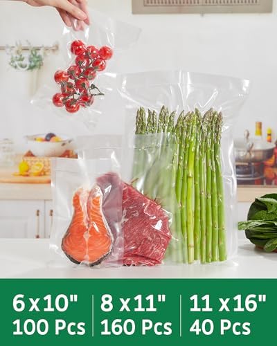 Syntus 300 Pcs Vacuum Sealer Bags for Food, 8x12+11x16+6x10, BPA Free - Image 2