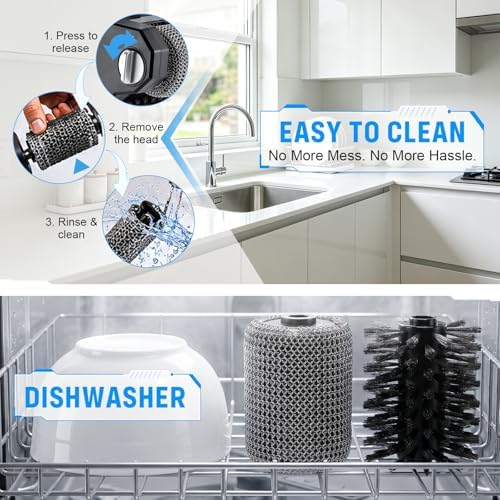 Electric Grill Brush, 2-in-1 Cordless 304 Steel BBQ Grills Cleaner - Image 4