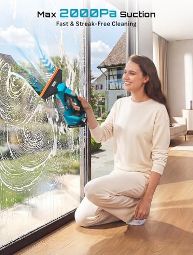 SEESII Cordless Window Vacuum Squeegee Streak-Free for Mirrors Glass Tiles - Image 2