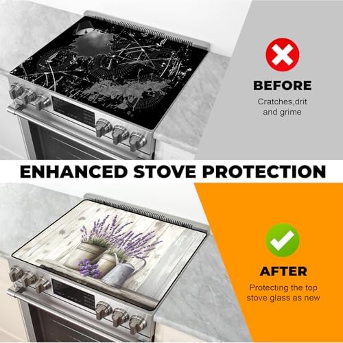 Heat-resistant Stove Top Cover - 28.5" X 20.5" Cooktop Protector Covers, Scratch-resistant Washable Pad Kitchen Countertop Mat (Purple, 28.5" x 20.5") - Image 5