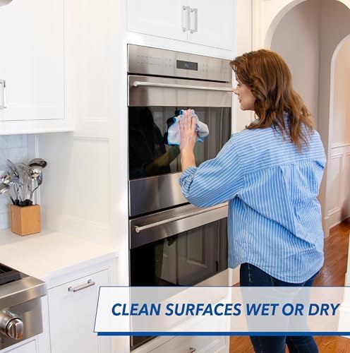 Unger 12” x 12” Microfiber Glass and Mirror Cloths, 2 Pack, Wet and Dry Cleaning Towels, Reusable Supplies, Window Cleaner Polishing Cloth with Streak-Free Results - Image 3