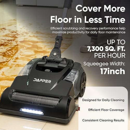 Battery Powered Walk Behind Mini Automatic Floor Scrubber Machine – Compact & Portable, 14” Cleaning Width, 75-Minute Runtime, 350 RPM – Ideal for Small Commercial Spaces, Offices, Retail & More - Image 3