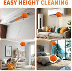 Cobweb Duster with Extension Pole,Cleaner Outdoor 110" Telescoping Extended Sspider Brush, Dusting Kit,Long Handle Reach for High Ceilings and Fans,Microfiber Webster Remover Tools Feather Dusters - Image 5