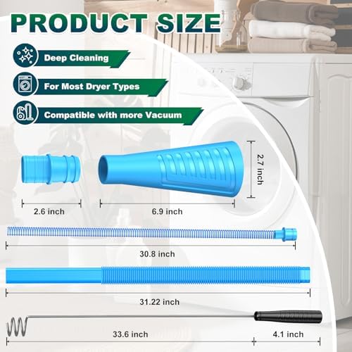 Sealegend 2 Pieces Dryer Vent Cleaner Kit Dryer Lint Vacuum Attachment Hose - Image 6