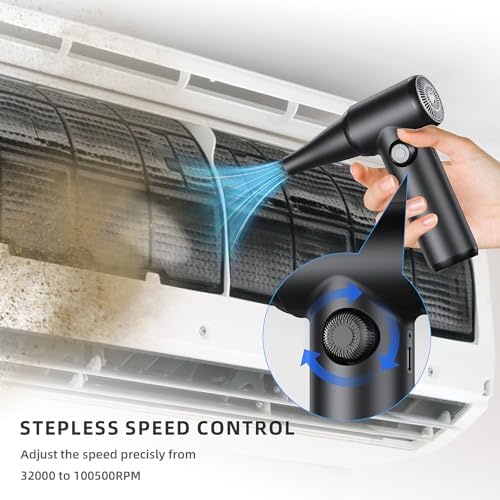DOROBEEN Compressed Air Duster, PC Keyboard Cleaner, Replace Compressed Air Can, Electric Air Duster with Brushless DC Motor, Stepless Knob - Image 6