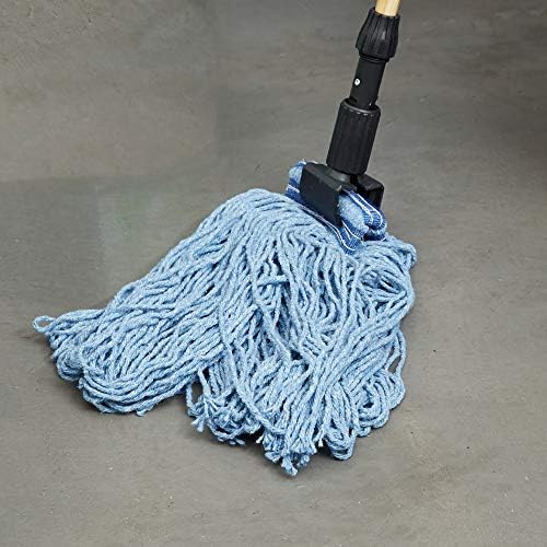 Rubbermaid Commercial Products Universal Blend Mop, 24-Ounce, Blue Headband, Heavy Duty Industrial Wet Mop for Floor Cleaning Office/School/Stadium/Lobby/Restaurant, Pack of 12 - Image 5