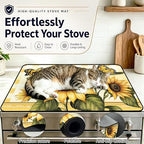 Electric Stove Top Cover - Heat Resistant Floral Stove Cover & Stove Top Protector, Reusable, Easy to Clean, Stylish Home Upgrade. (Sunflower Check, 28"L x 20"W) - Image 5
