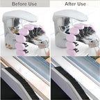 Crevice Cleaning Brush Set Grout Scrub Cleaning Tools 3 Pcs Black/Pink - Image 4