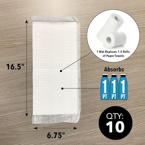 Quick Dam WUM-10 Super Absorbent Mats, 10-Pack, 6.75" x 16.5" - Image 2