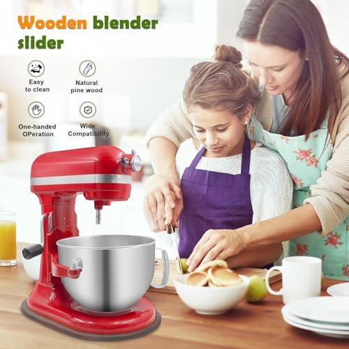 Bamboo Mixer Slider Compatible with Kitchen aid Bowl Lift 5-8 Qt Stand Mixer - Kitchen Countertop Storage Mover Sliding Caddy for Kitchen Aid 5-8 Qt Mixer (5-8 Qt - Brown) - Image 4