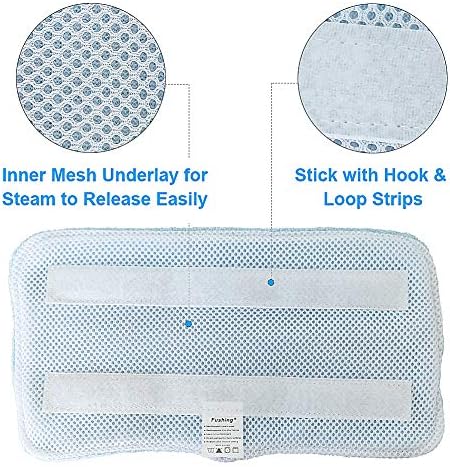 Fushing 7Pcs Steam Mop Pads, Washable Microfiber Cleaning Steamer Replacement Pads for Shark Steam & Spray Mop S3101 S3251 SK460 SK410 S3101n2 S3250 SK435CO SK140 SK141,Blue - Image 3