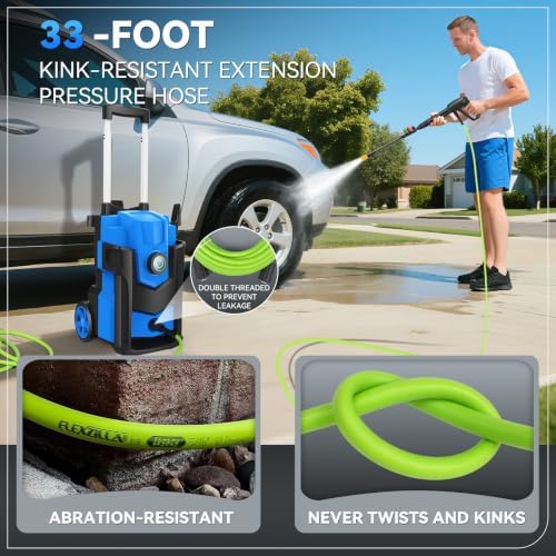 Heavy Duty Pressure Washer 5000PSI,Adjustable Pressure,4.0 GPM Electric Power Washer with 4 Nozzles,Foam Cannon,33FT Hose and 500ml Soap Bottle for Home/Cars,Blue - Image 3