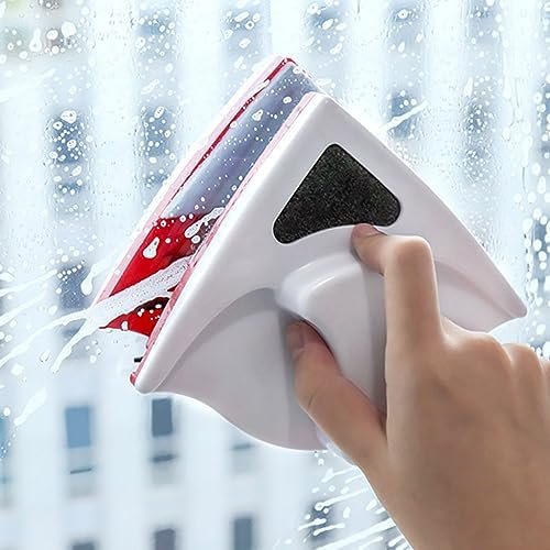 Double Side Magnetic Window Cleaner, Window Cleaner Tool, Glass Surface Wiper Cleaning Brush with Rope Thickness 3-10mm Glass by Uscallm