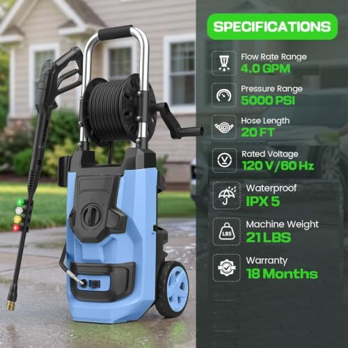 Heavy Duty Electirc Pressure Washer 5000 PSI 4.0 GPM, Blue - Image 6