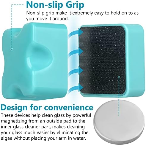 Magnetic Aquarium Fish Tank Glass Algae Scrapers Glass Cleaner Scrubber Clean [Compact, Scratch-Free, Non-Slip, Magnetizing] Mini - Image 3