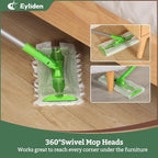 Eyliden Sweeper Mop with 36 Refills - 3 Types of Disposable Dry & Wet Cloths | Lock-Tight Design No Lost Pads, Universal Refills, Multi-Surface Sweeping Starter Kit for Pet Hair, Dust, Floor Cleaning - Image 6