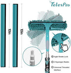 TelesPro 36 Feet High Reach Window Squeegee with 7-30 Ft Extension Pole, Window Cleaner Tool with 5-Stage Telescoping Pole, Window Cleaning Kit with Rotatable Head (2 Squeegee & 2 Microfibre Cloths) - Image 3