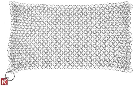 Knapp Made CM Scrubber 9" x 6" Small Ring Chainmail Cast Iron Scrubber, Premium Stainless Steel Mesh Cleaner for Pre-Seasoned Pans, Dutch Ovens, Grills and Skillets - Image 4