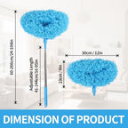 Ceiling Fan Cleaner Duster Reusable Microfiber Removable Extendable Duster with 95" Telescoping Pole for Cleaning Walls Furniture Door Window Top (Blue) - Image 2
