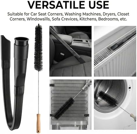 25" Flexible Dryer Vent Cleaner Kit - Household Cleaning Supplies, Refrigerator Appliance Long Coil Brush, Flexible Lint Remover, for Vacuum Hoses All 1-1/4" or 1-3/8" (32mm - 35mm) Vacuum - Image 7