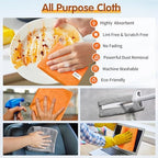FIXSMITH Microfiber Cleaning Cloth -Pack of 8, Highly Absorbent Cleaning Rags(Grey&Orange), 16"X12" All Purpose Cleaning Towels for Housekeeping, Kitchen, Car, Reusable Microfiber Towels - Image 5