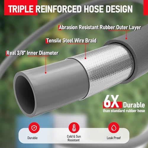 SPECILITE 75FT X 3/8" Pressure Washer Hose 4000 PSI for Hot & Cold Max 212℉ - Image 2