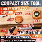 Furniture Lifter Tool with 4 Appliance Rollers 660 Lbs - Furniture Lifters for Heavy Furniture Movers with Wheels Furniture Lift Mover Tool Set - Heavy Furniture Sliders Moving Furniture Gliders - Image 4