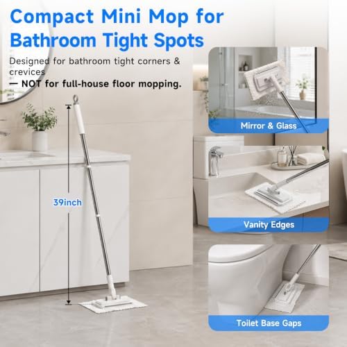 Multi-Purpose Mini Dust Mop, Small & Lightweight Bathroom Cleaner - Image 5