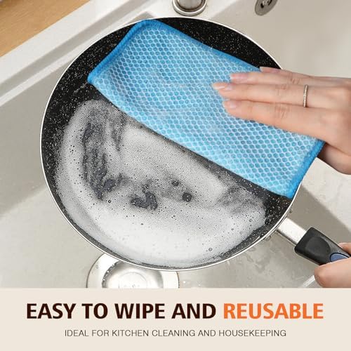 KinHwa Dish Cloths for Washing Dishes with Scrub Side, Microfiber Dish Rags - Image 6