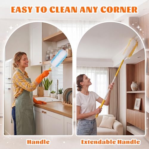 600 Pcs Disposable Dusters Refills with 2 Handle, Multicolor - Image 4