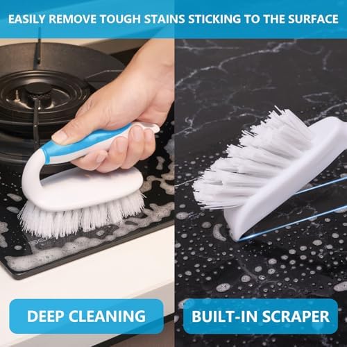 Scrub Brush Set, 4 Pack Deep Cleaning Brush Kit, Blue - Image 3