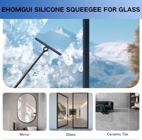 Shower Squeegee for Glass Doors, Squeegee with Long Handle, Telescoping Squeegee for Shower, Extendable Window Cleaner Tool for Car Windows, Tile Walls, Sliding Door, Shower Glass Door - Image 3