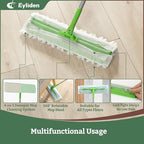 Eyliden 16.5" Large Sweeper Mop, 3 Types of 22 Disposable Dry & Wet Cloths - Image 5