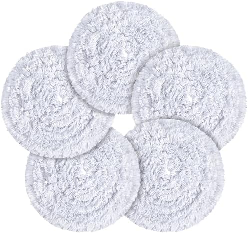 Tioncy 5 Pcs 17 Inch Carpet Bonnet Pads Commercial Floor Scrubber Pads Abrasion Rayon Blend Buffer Bonnets for Rotary Machine, Carpet and Hard Floor Cleaning Replacement Pad by Tioncy