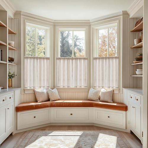 2 Panels 24 Inch RV Curtains for Camper Windows Linen Light Coffee - Image 7