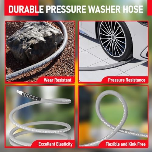 SPECILITE 50FT X 3/8" Pressure Washer Hose 4000 PSI for Hot & Cold Max 212℉ - Image 6
