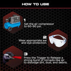 Tornador Z-007 Mini | Compact High-Pressure Car Cleaning Tool | Ergonomic Design Speeds Up Interior Detailing | Works with Air Compressor | Powerful & Portable - Image 6