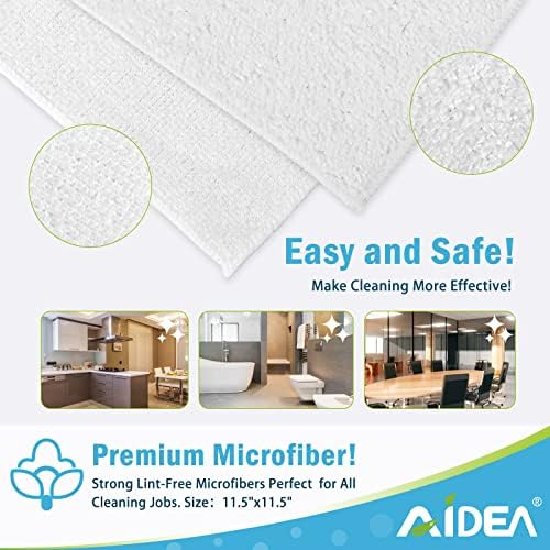 AIDEA White Microfiber Cleaning Cloth 20PK, Cleaning Rags, 11.5"x 11.5" - Image 6