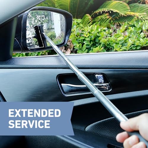 Telescoping Car Rearview Mirror Squeegee, Stainless Steel Extendable Auto Glass Cleaner, Portable Windshield Wiper Tool for Cars, SUVs, Trucks, Windows, and Mirrors (Black) - Image 6