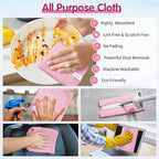 FIXSMITH Pink Microfiber Cleaning Cloth -Pack of 12, Highly Absorbent Cleaning Rags, 16"X12" All Purpose Cleaning Towels for Housekeeping, Kitchen, Car, Lint Free and Reusable Microfiber Towels - Image 5