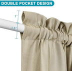 Hiasan French Door Curtains Privacy, Khaki, 52W x 40L, 1 Panel - Image 3