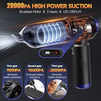 Car Vacuum Portable Cordless High Power Small Handheld Vacuum Cleaner 4-in-1 Compressed Air Duster & Air Blower & Pump Hand Held Mini Vacuum for Christmas Cars,Office,Home Cleaning - Image 2