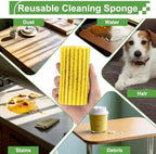 Jeymei Damp Clean Duster Sponge,4Pcs Dust Sponge for Cleaning,Gray & Yellow - Image 4