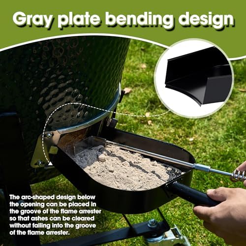 BBQ Ash Tool Poker, Big Green Egg Accessories kamado Joe Charcoal Smoker Wood Burning Stove ash Rake Grilling Accessories (Ash Removal Pan) - Image 3